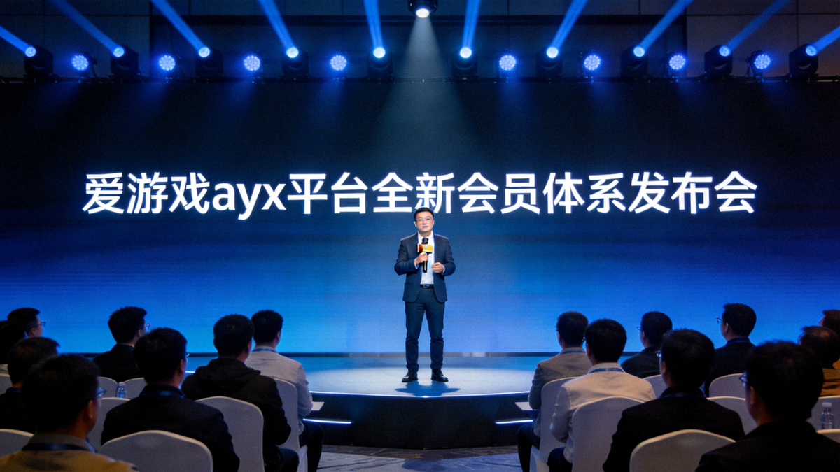 爱游戏ayx平台全新会员体系发布会现场高清照片 - 主讲人正在介绍会员权益