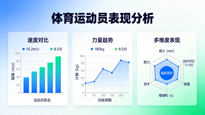 数据可视化图表展示体育运动员表现分析