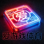 爱游戏体育官网页脚标志，赛博国潮风格霓虹方形图标