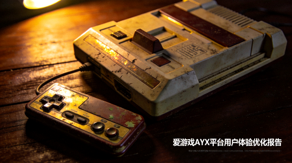 爱游戏AYX平台用户体验优化报告配图，复古游戏主机与手柄的静物特写